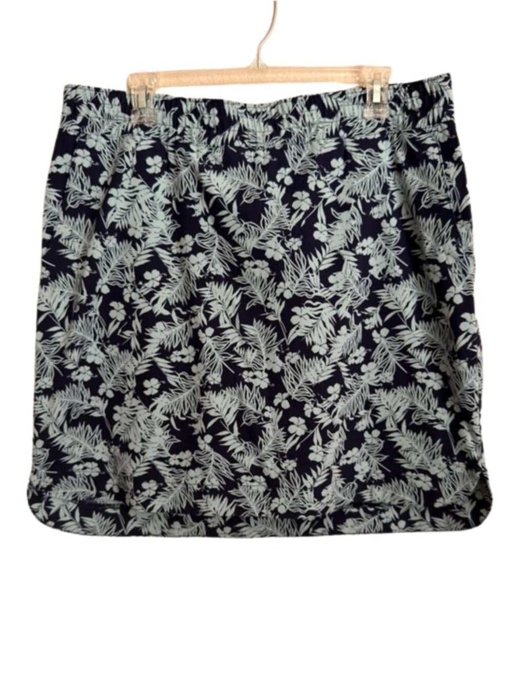 Duluth Trading Co Armachillo Cooling Skort Size 16 Tropical Floral Navy Blue